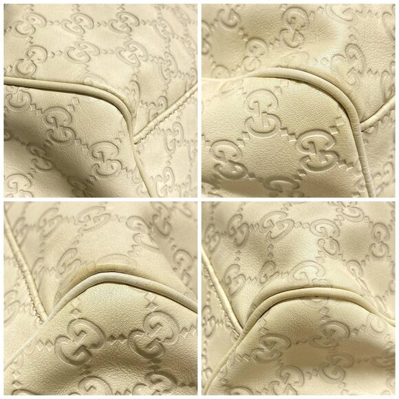 Auth GUCCI Sukey/Guccissima 223974 Cream Leather Handbag - Picture 16 of 16